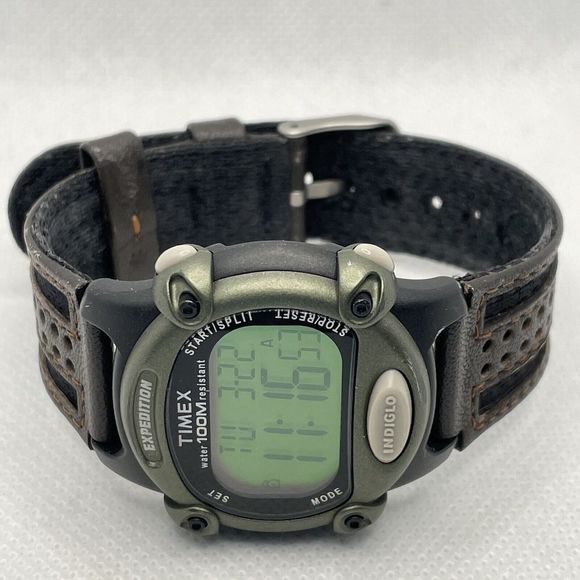 Timex Expedition T48042 Mens Brown Nylon/Leather Digital Dial Quartz Watch TMR71 - Picture 6 of 10